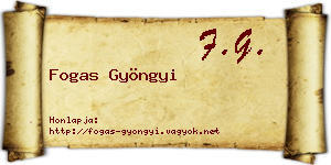 Fogas Gyöngyi névjegykártya