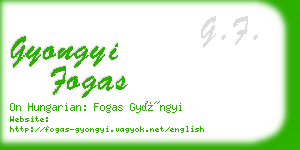 gyongyi fogas business card